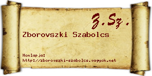 Zborovszki Szabolcs névjegykártya