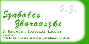 szabolcs zborovszki business card